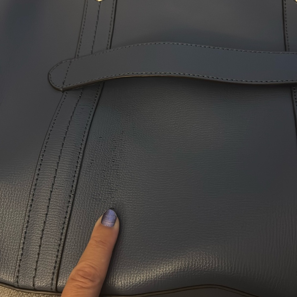 HENRI BENDEL WEST 57TH BRIEFCASE
LAPTOP BAG W STRAP BLUE - Picture 11 of 17